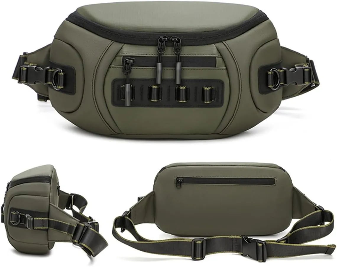 Mirrorless Camera Sling Bag Waterproof, Crossbody Fanny Pack Belt Bags Women Men Shoulder Sling Bag (Green,33 * 10 * 18.5cm)