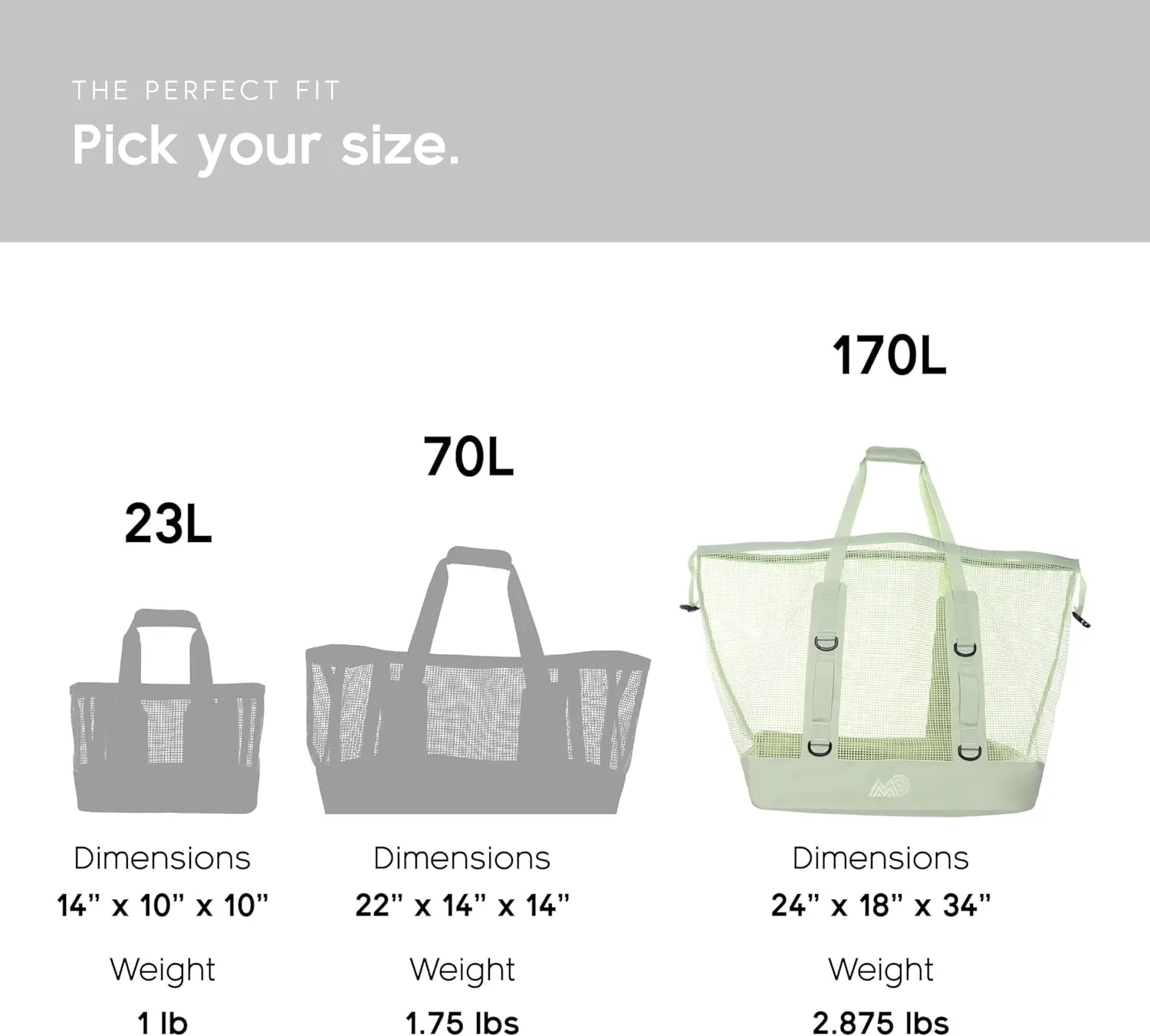 MISSION Boat Gear CASSI Heavy-Duty Outdoor Tote and Waterproof Marine-Grade Mesh Boat Bags