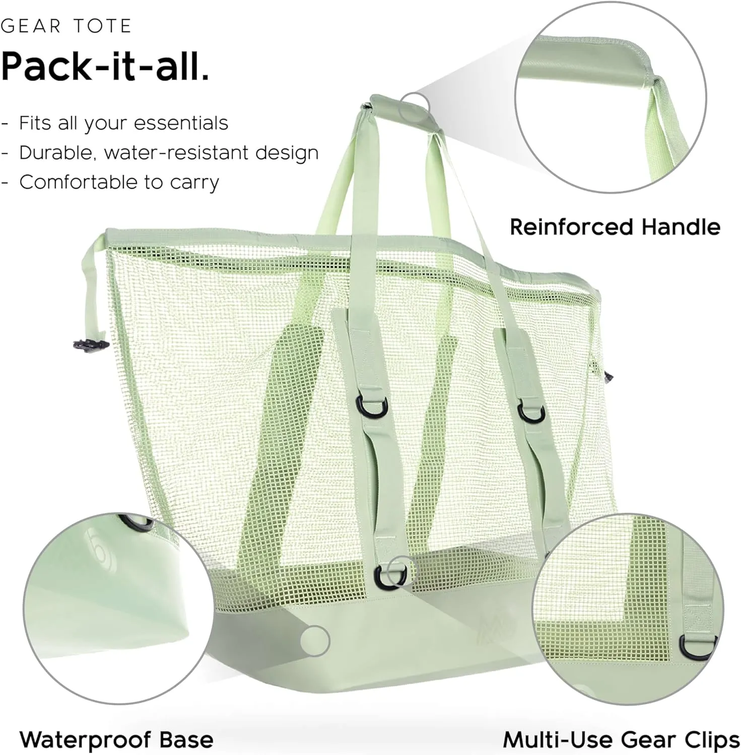 MISSION Boat Gear CASSI Heavy-Duty Outdoor Tote and Waterproof Marine-Grade Mesh Boat Bags