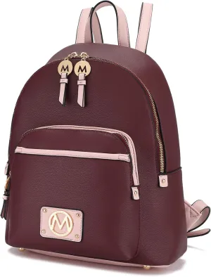 MKF Collection Backpack for Women, Vegan Leather Bookbag Top-Handle Ladies Travel bag by Mia k