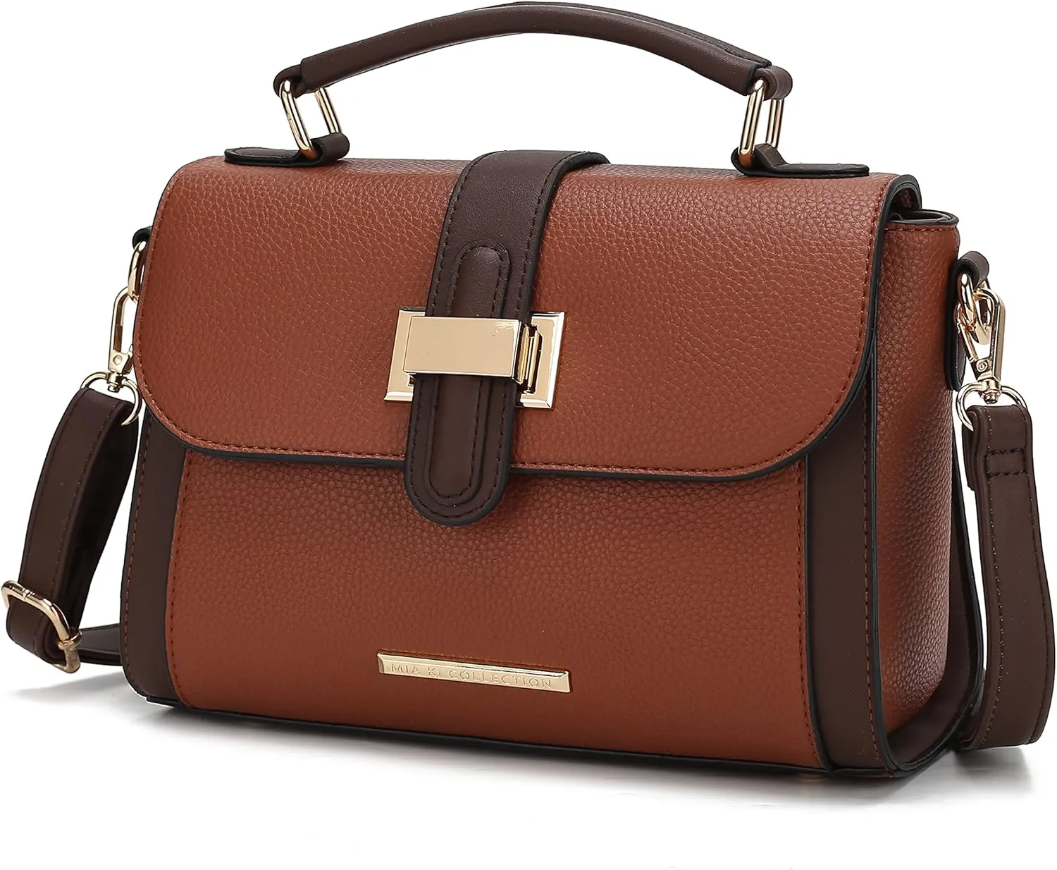 MKF Collection Satchel for Women - Vegan Leather Shoulder Bag With Top Handle, Crossbody Handbag Purse By Mia K