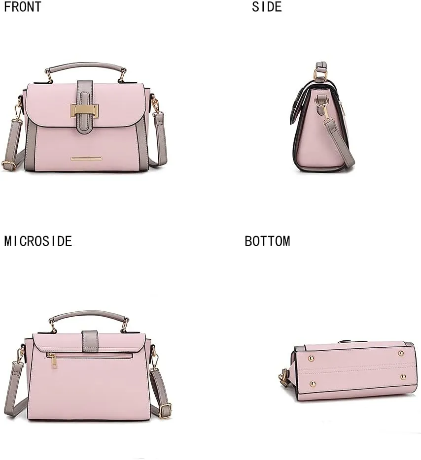 MKF Collection Satchel for Women - Vegan Leather Shoulder Bag With Top Handle, Crossbody Handbag Purse By Mia K
