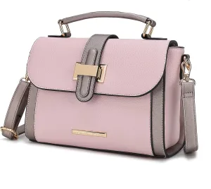 MKF Collection Satchel for Women - Vegan Leather Shoulder Bag With Top Handle, Crossbody Handbag Purse By Mia K