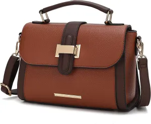 MKF Collection Satchel for Women - Vegan Leather Shoulder Bag With Top Handle, Crossbody Handbag Purse By Mia K