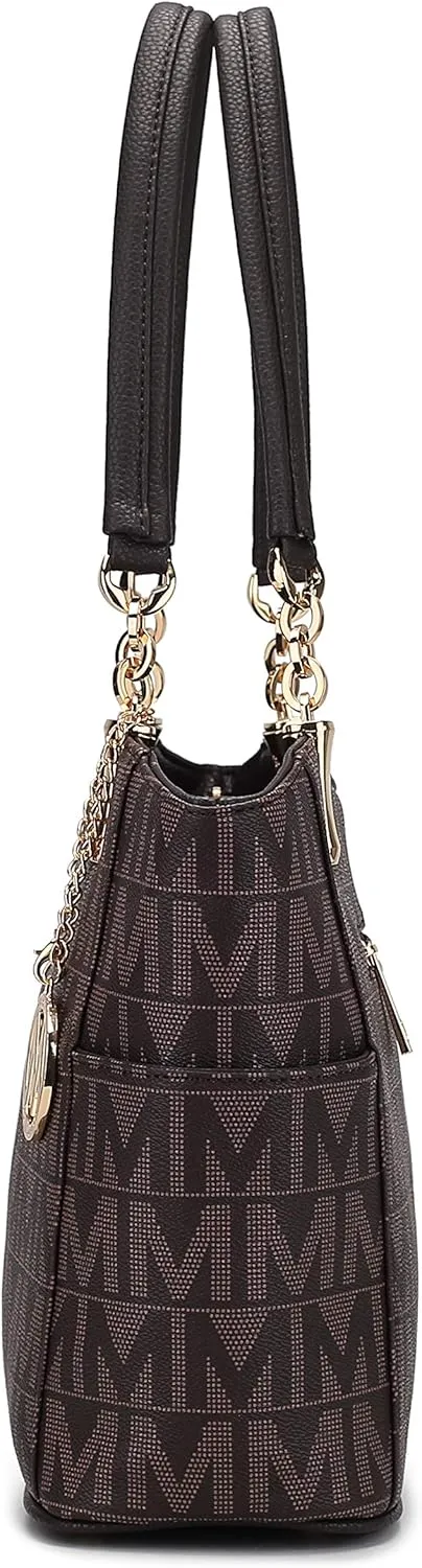 MKF Collection Signature Tote Bag for Women, Shoulder bag Vegan Leather Top-Handle Handbag Purse