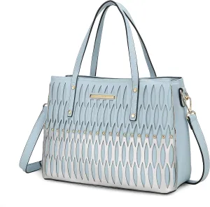 MKF Collection Tote Handbag for Women - Top-Handle Color Block Vegan Leather Purse