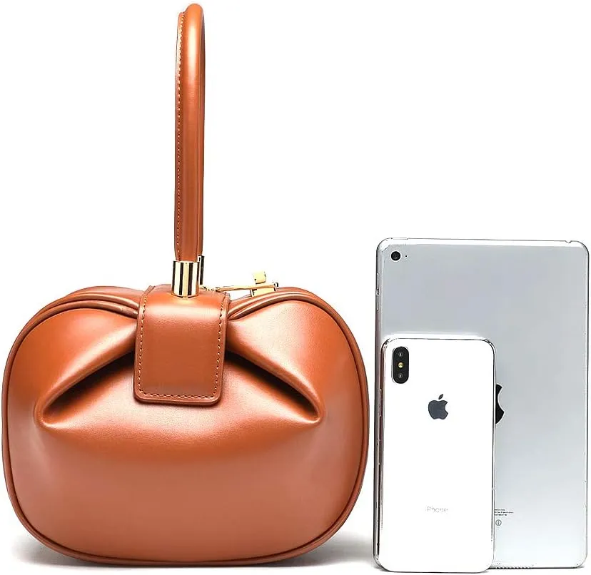 Mn&Sue Fashion Designer Women's Genuine Leather Top Handle Handbag Evening Bag Party Prom Wedding Purse