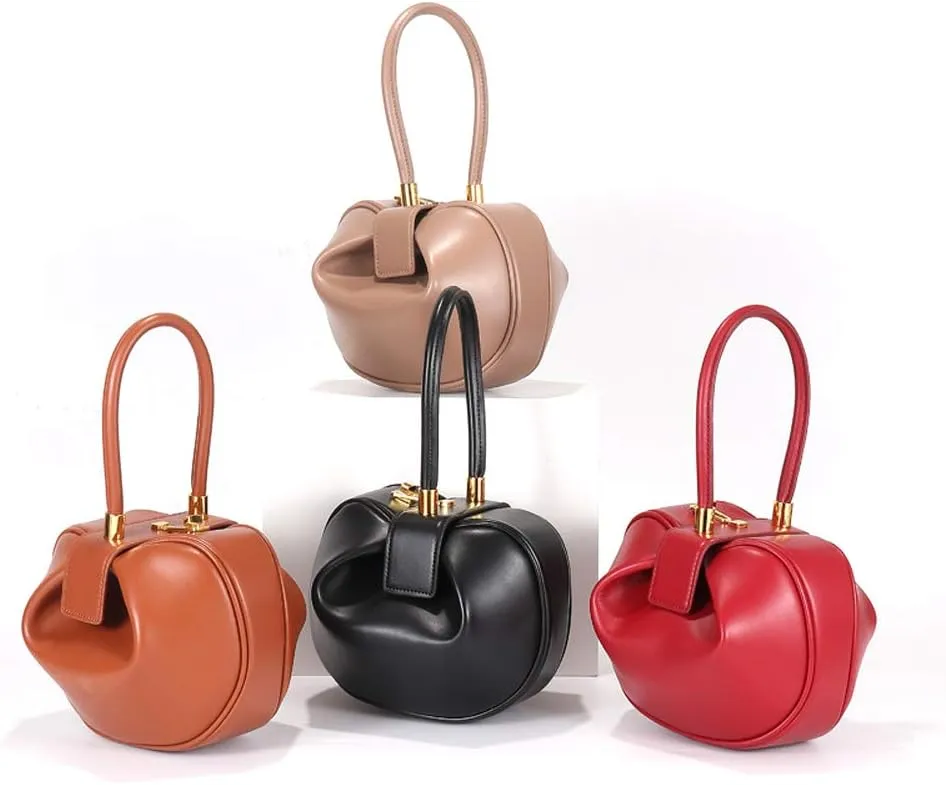 Mn&Sue Fashion Designer Women's Genuine Leather Top Handle Handbag Evening Bag Party Prom Wedding Purse