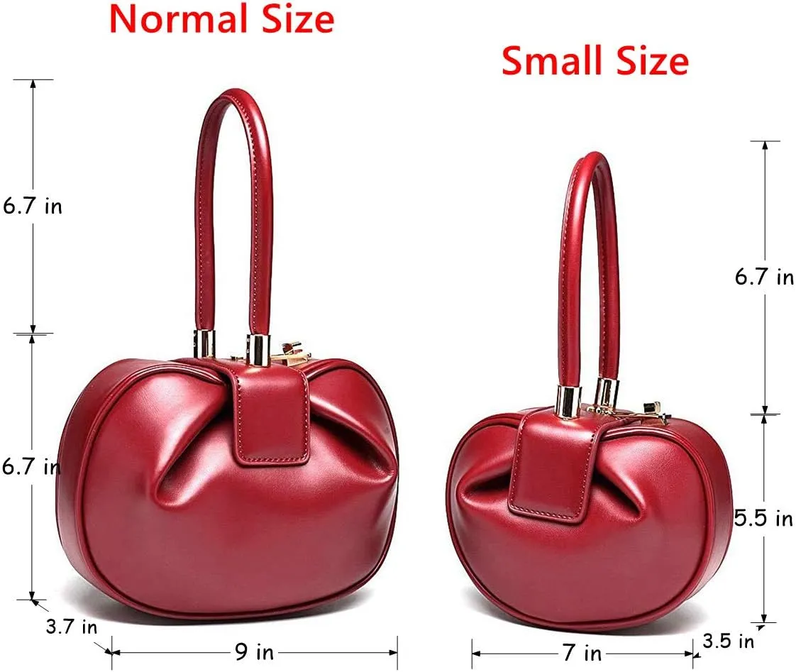 Mn&Sue Fashion Designer Women's Genuine Leather Top Handle Handbag Evening Bag Party Prom Wedding Purse