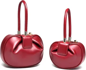 Mn&Sue Fashion Designer Women's Genuine Leather Top Handle Handbag Evening Bag Party Prom Wedding Purse