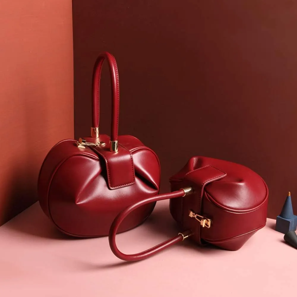 Mn&Sue Fashion Designer Women's Genuine Leather Top Handle Handbag Evening Bag Party Prom Wedding Purse