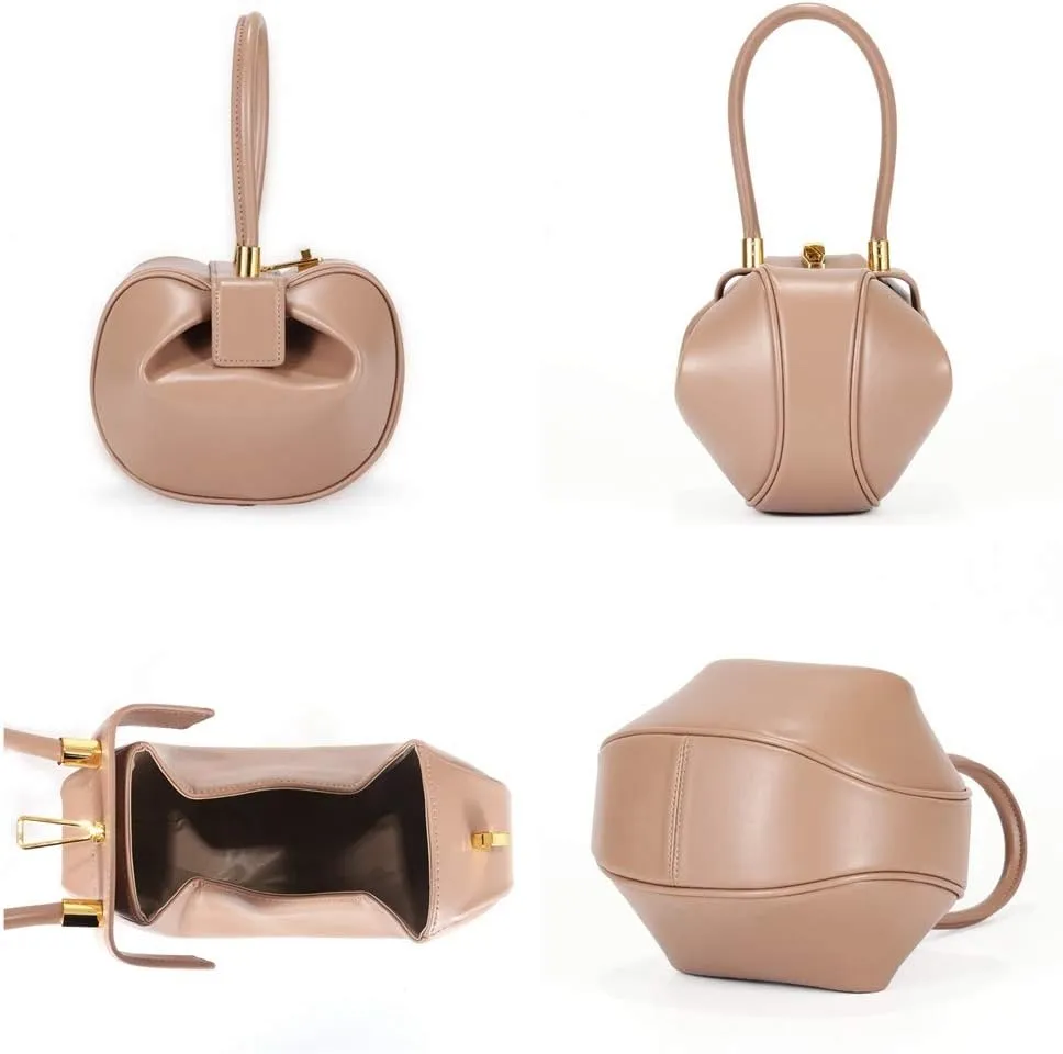 Mn&Sue Fashion Designer Women's Genuine Leather Top Handle Handbag Evening Bag Party Prom Wedding Purse