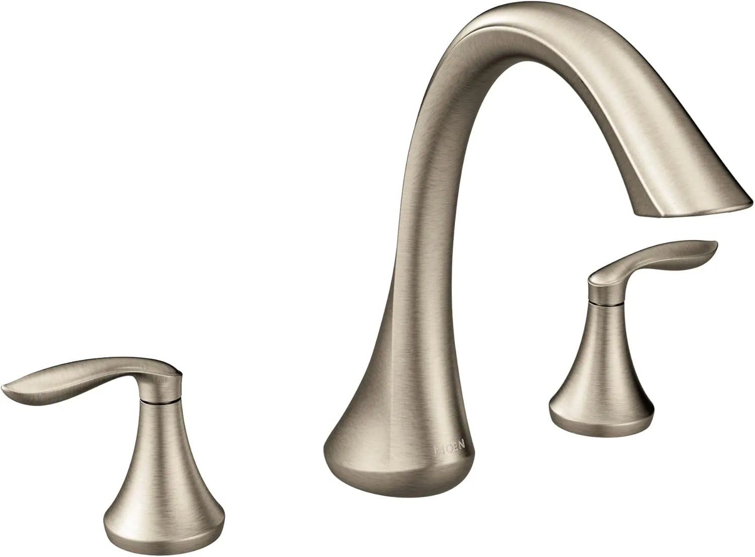 MOEN T943BN Eva Collection Two Handle Deck Mount Roman Tub Faucet Trim Kit Valve Required, One Size, Brushed Nickel