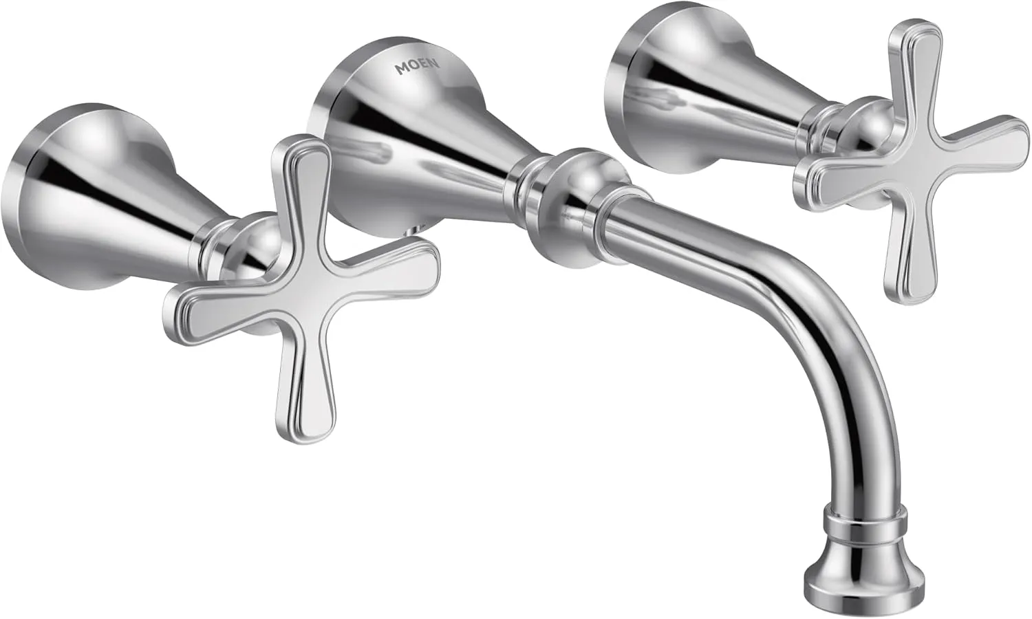 Moen TS44103 Colinet Traditional Two-Handle Widespread High-Arc Bathroom Faucet with Cross Handles, Valve Required, Chrome