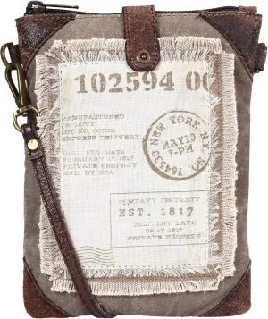 Mona B. Recycled Upcycled Tahoe Tote and Atlas Crossbody Canvas with Vegan Leather Trim (Atlas-Crossbody)