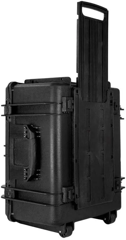 Monoprice Weatherproof Hard Case - 26 x 20 x 14 Inches, With Wheels and Customizable Foam, Shockproof, IP67, Ultraviolet And Impact Resistant Material, Black - Pure Outdoor Collection, 82.2 Liter