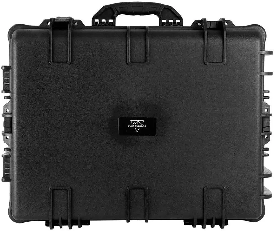 Monoprice Weatherproof Hard Case - 26 x 20 x 14 Inches, With Wheels and Customizable Foam, Shockproof, IP67, Ultraviolet And Impact Resistant Material, Black - Pure Outdoor Collection, 82.2 Liter
