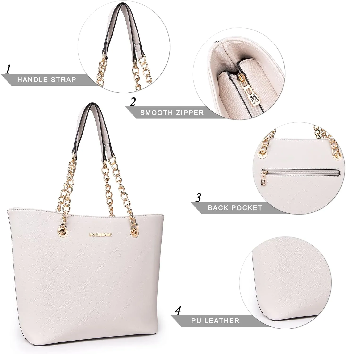 Montana West Tote Bag for Women Chain Top-handle Handbags