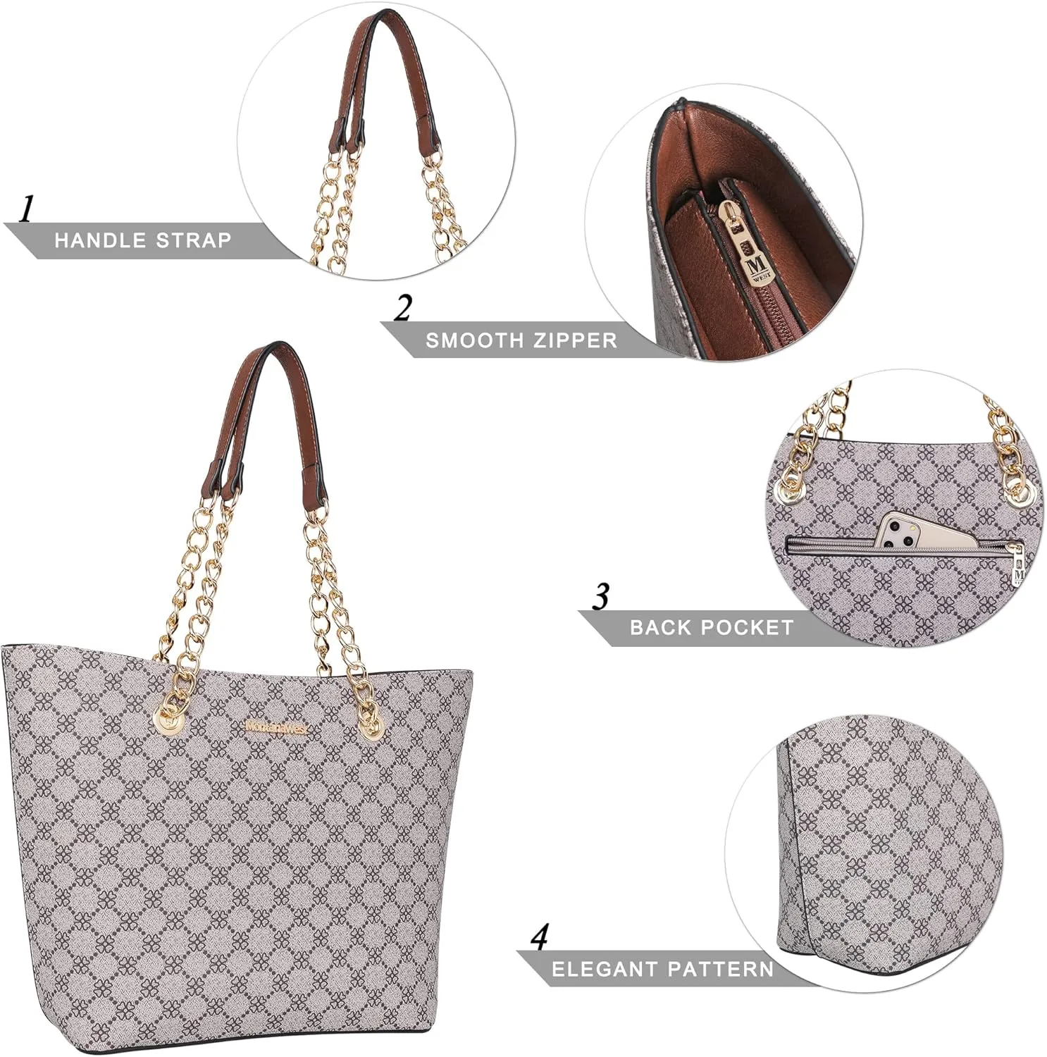 Montana West Tote Bag for Women Chain Top-handle Handbags