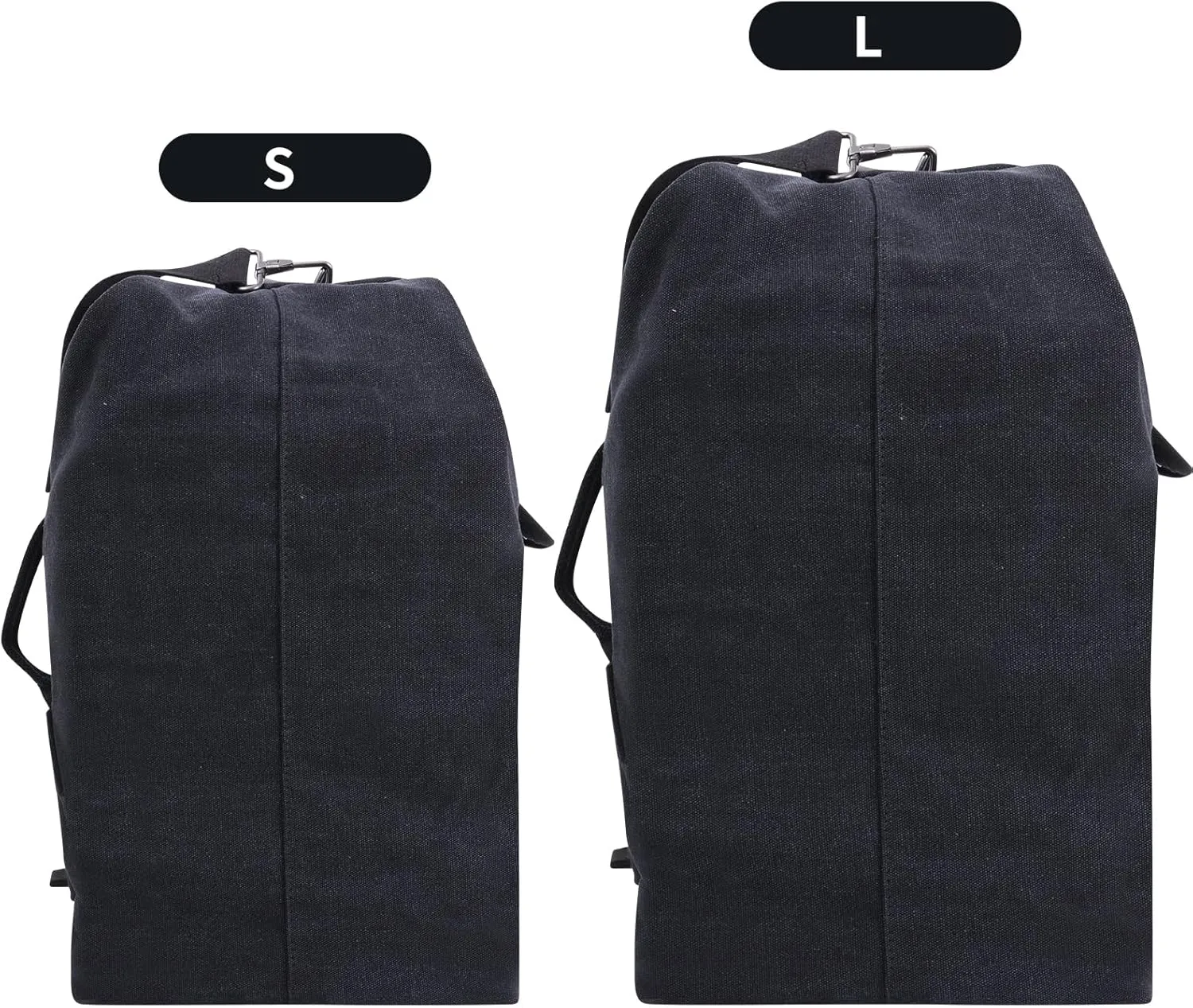 MosaiRudo Canvas Leisure Backpack Tactical Military Duffel Bags Travel Climbing Bag, Gym Bag Top Load for Outdoor Sports (Black, Upgrade S)