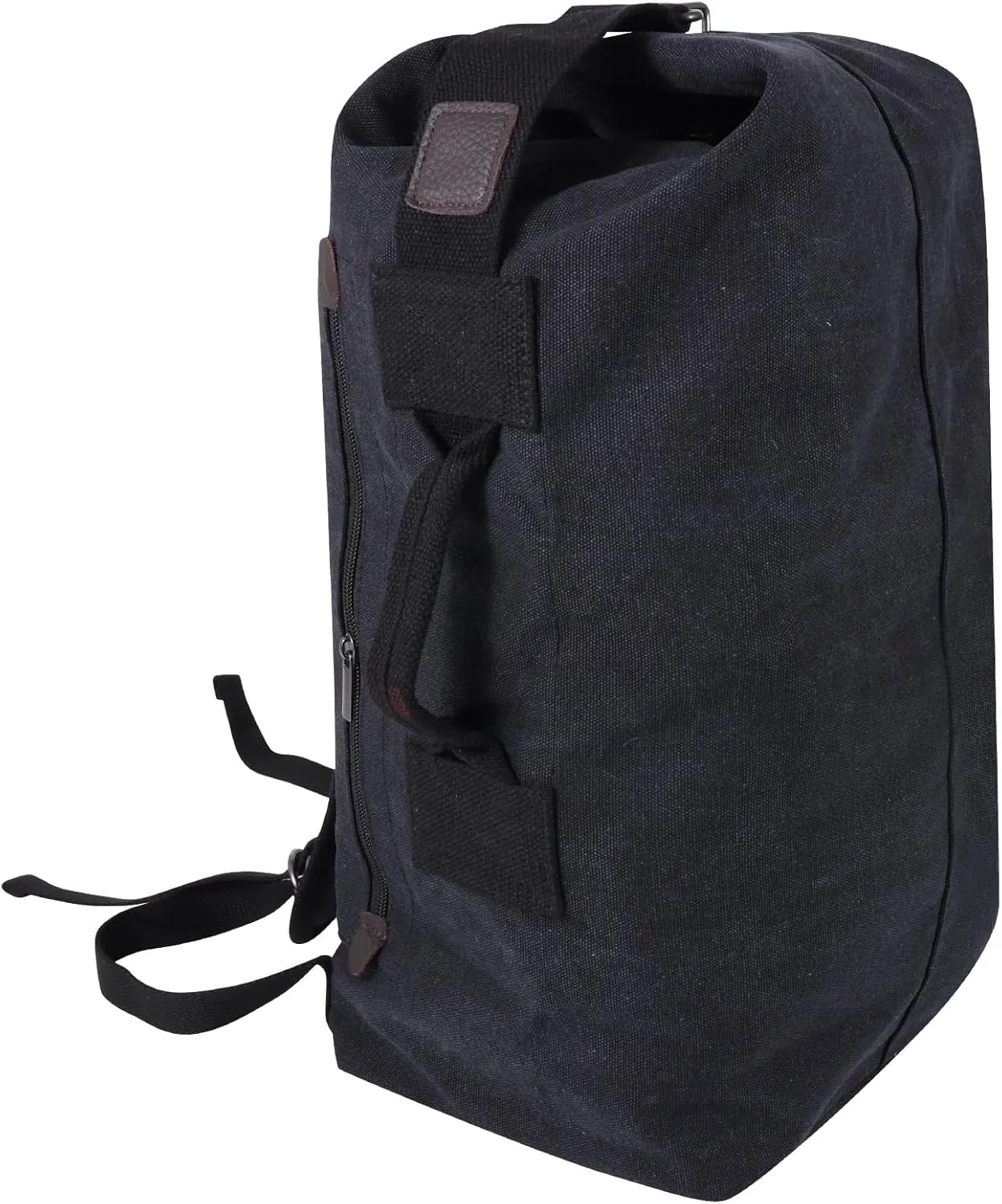 MosaiRudo Canvas Leisure Backpack Tactical Military Duffel Bags Travel Climbing Bag, Gym Bag Top Load for Outdoor Sports (Black, Upgrade S)