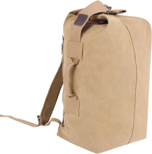 MosaiRudo Canvas Leisure Backpack Tactical Military Duffel Bags Travel Climbing Bag, Gym Bag Top Load for Outdoor Sports (Khaki, Upgrade S)