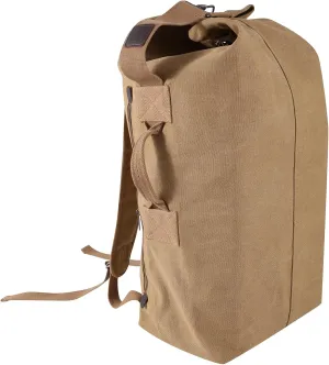 MosaiRudo Large Capacity Canvas Leisure Backpack Tactical Military Duffel Bags Travel Climbing Bag,Gym Bag Top Load for Outdoor Sports (Khaki, Upgrade L)