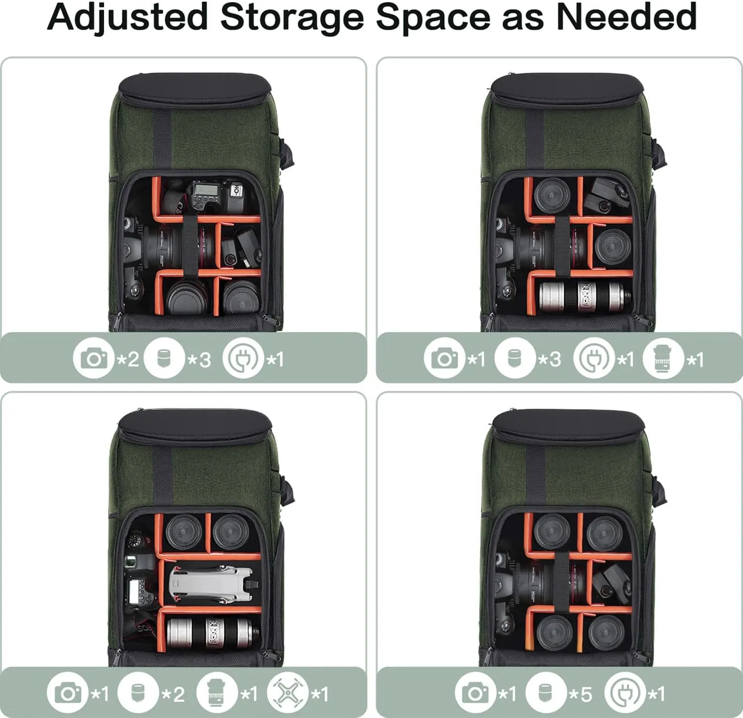 MOSISO Camera Backpack, DSLR/SLR/Mirrorless Large Men/Women Photography Camera Bag Case with 17.3 inch Laptop Compartment&Tripod Holder&Rain Cover Compatible with Canon/Nikon/Fuji/Laptop, Olive Green