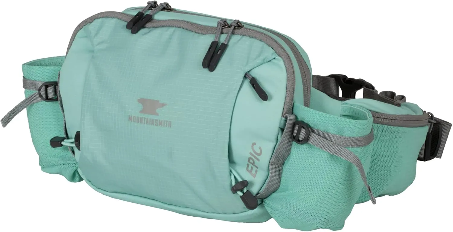 Mountainsmith Epic Lumbar Small Waist and Fanny Pack, Running, Hiking, Cycling, Travel, and Outdoor Sport Activities with Dual Water Bottle Pockets, Cascade Teal