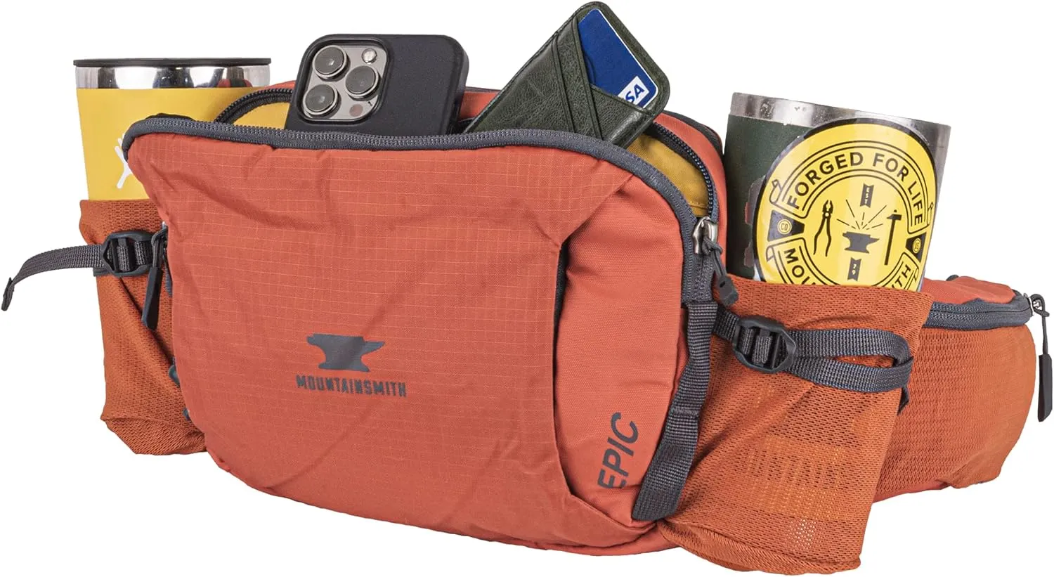 Mountainsmith Epic Lumbar Small Waist and Fanny Pack, Running, Hiking, Cycling, Travel, and Outdoor Sport Activities with Dual Water Bottle Pockets, Cinnamon Red