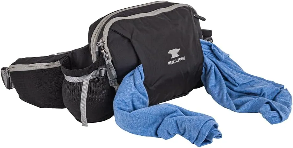 Mountainsmith Epic Lumbar Small Waist and Fanny Pack, Running, Hiking, Cycling, Travel, and Outdoor Sport Activities with Dual Water Bottle Pockets, Heritage Black