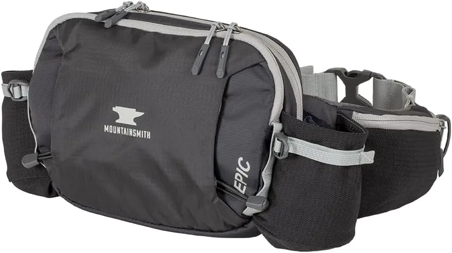 Mountainsmith Epic Lumbar Small Waist and Fanny Pack, Running, Hiking, Cycling, Travel, and Outdoor Sport Activities with Dual Water Bottle Pockets, Heritage Black