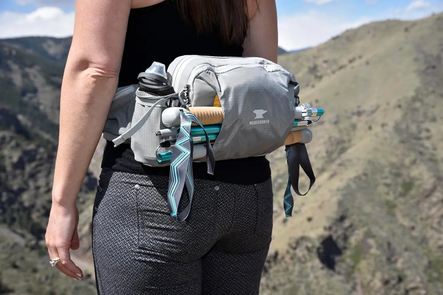 Mountainsmith Epic Lumbar Small Waist and Fanny Pack, Running, Hiking, Cycling, Travel, and Outdoor Sport Activities with Dual Water Bottle Pockets, Moon Mist Grey