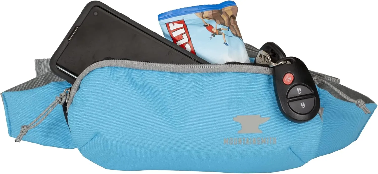 Mountainsmith Groove Lumbar Waist Fanny Hip Pack, Running, Hiking, Travel, Dog-Walking, Outdoor Activities with 2-way Zippered Pocket, Cyan Blue