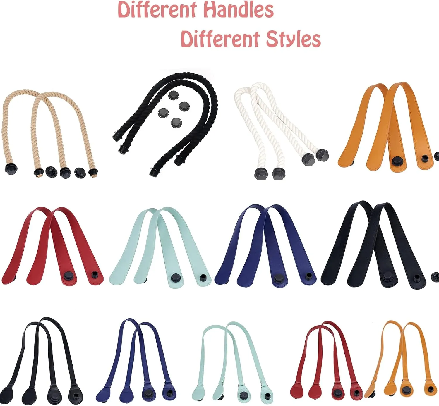 MRMIMI Practical Rope Handle & PU Straps Replacement for Obag Canvas Rubber Bag EVA Tote Handbags Repair Purse Accessories