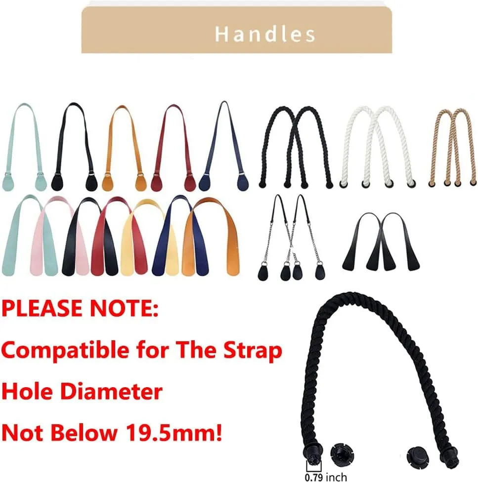 MRMIMI Practical Rope Handle & PU Straps Replacement for Obag Canvas Rubber Bag EVA Tote Handbags Repair Purse Accessories