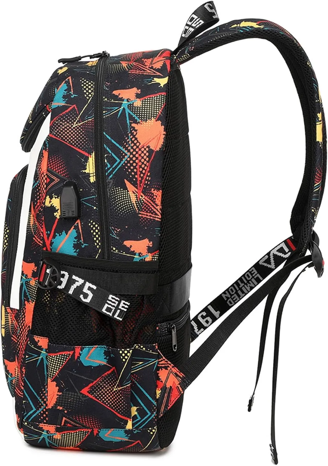 Multifunction USB Hiking Backpack The Cars Novelty Printed Bookbag-Lightweight Sturdy Knapsack for College