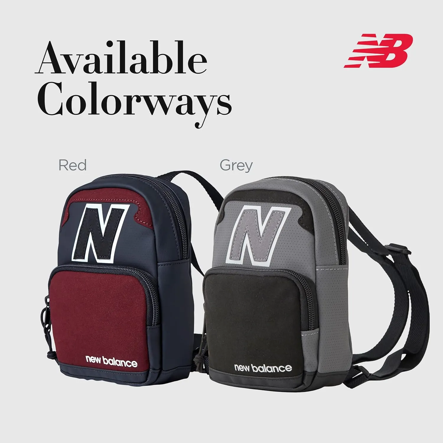 New Balance Mini Backpack, Legacy Micro Travel Bag for Men and Women, Black, Grey, One Size