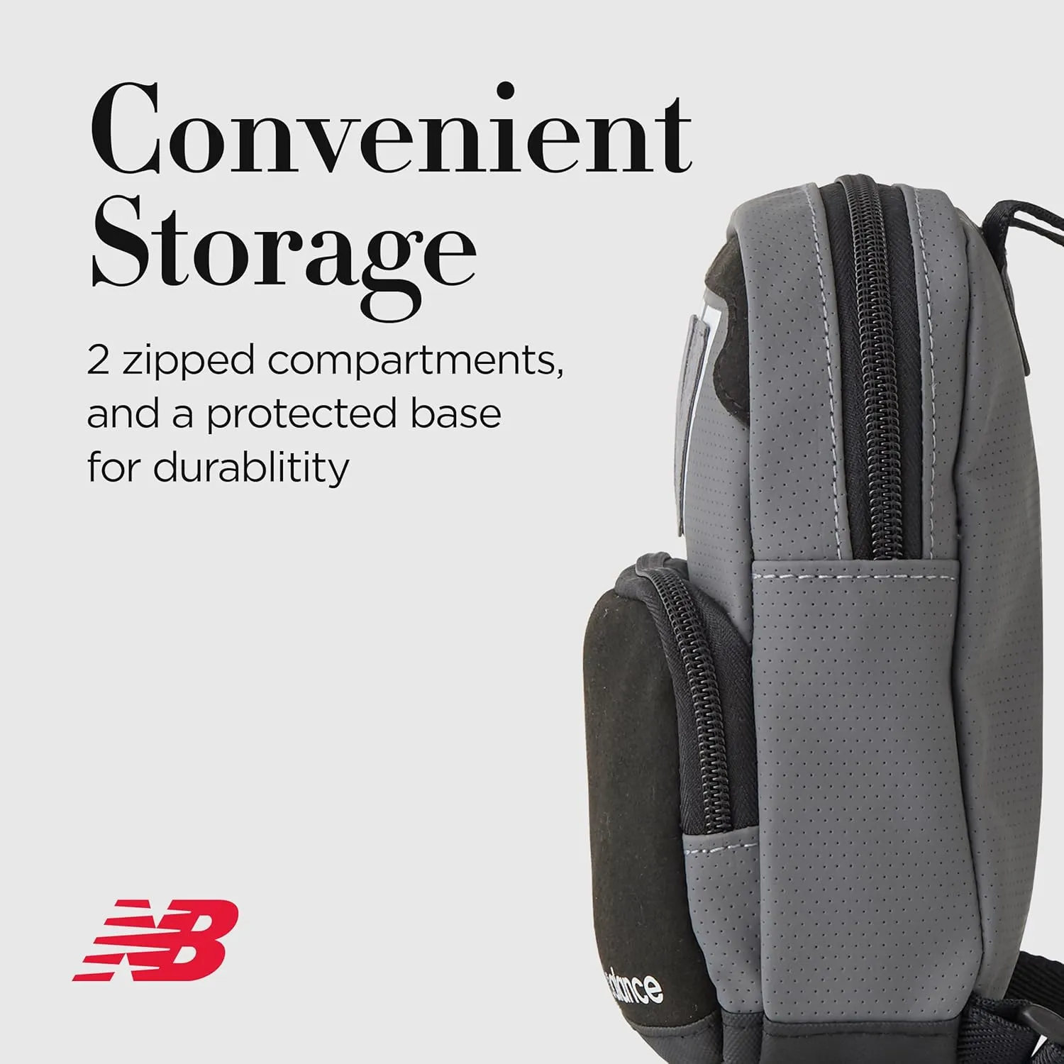 New Balance Mini Backpack, Legacy Micro Travel Bag for Men and Women, Black, Grey, One Size