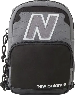 New Balance Mini Backpack, Legacy Micro Travel Bag for Men and Women, Black, Grey, One Size