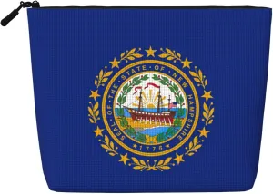 New Hampshire state flag print Cosmetic Bag, Makeup Bag Organizer with Zipper Cute Make Up Pouches Travel Szie Toiletry Bag