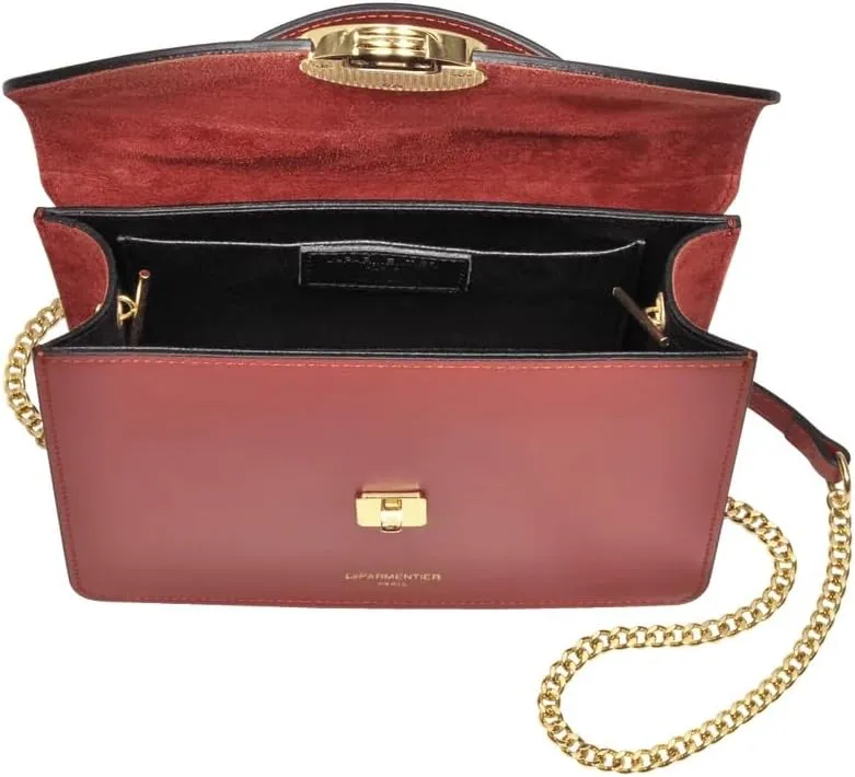 New Ondina Top Handle Shoulder Bag, Calf Leather, Gold Hardware, 8.5 x 6.3 x 3.5 inches