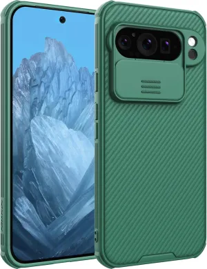 Nillkin Designed for Google Pixel 9 Pro XL Case with Slide Camera Cover, [Anti-Scratch] Hard PC & TPU Slim Shockproof Protective Phone Case for Google Pixel 9 Pro XL 6.10'' Green