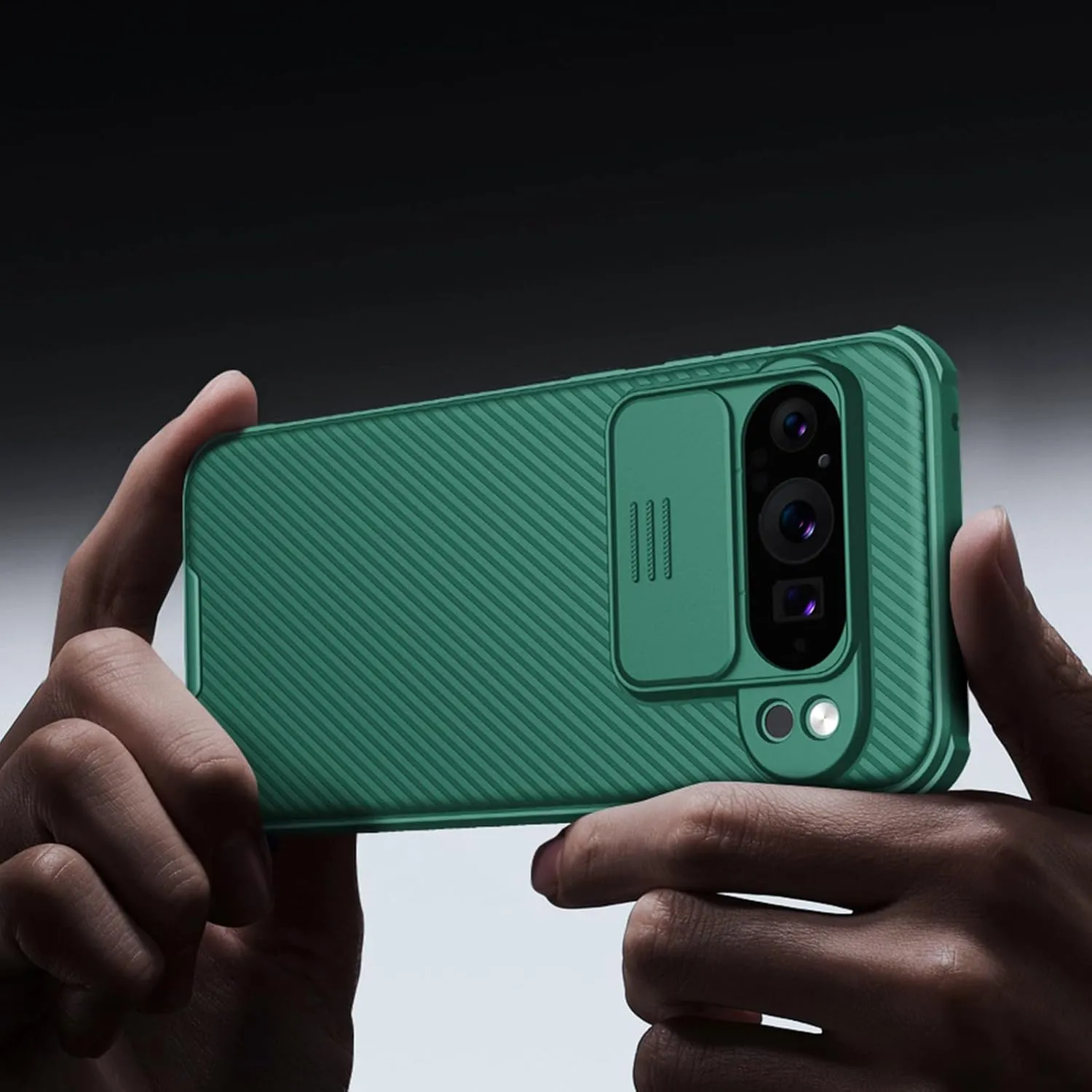 Nillkin Designed for Google Pixel 9 Pro XL Case with Slide Camera Cover, [Anti-Scratch] Hard PC & TPU Slim Shockproof Protective Phone Case for Google Pixel 9 Pro XL 6.10'' Green