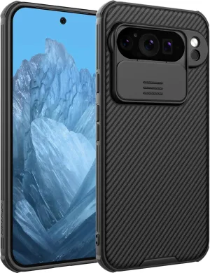 Nillkin Designed for Google Pixel 9 Pro XL Case with Slide Camera Cover, [Anti-Scratch] Hard PC & TPU Slim Shockproof Protective Phone Case for Google Pixel 9 Pro XL 6.8'' Black