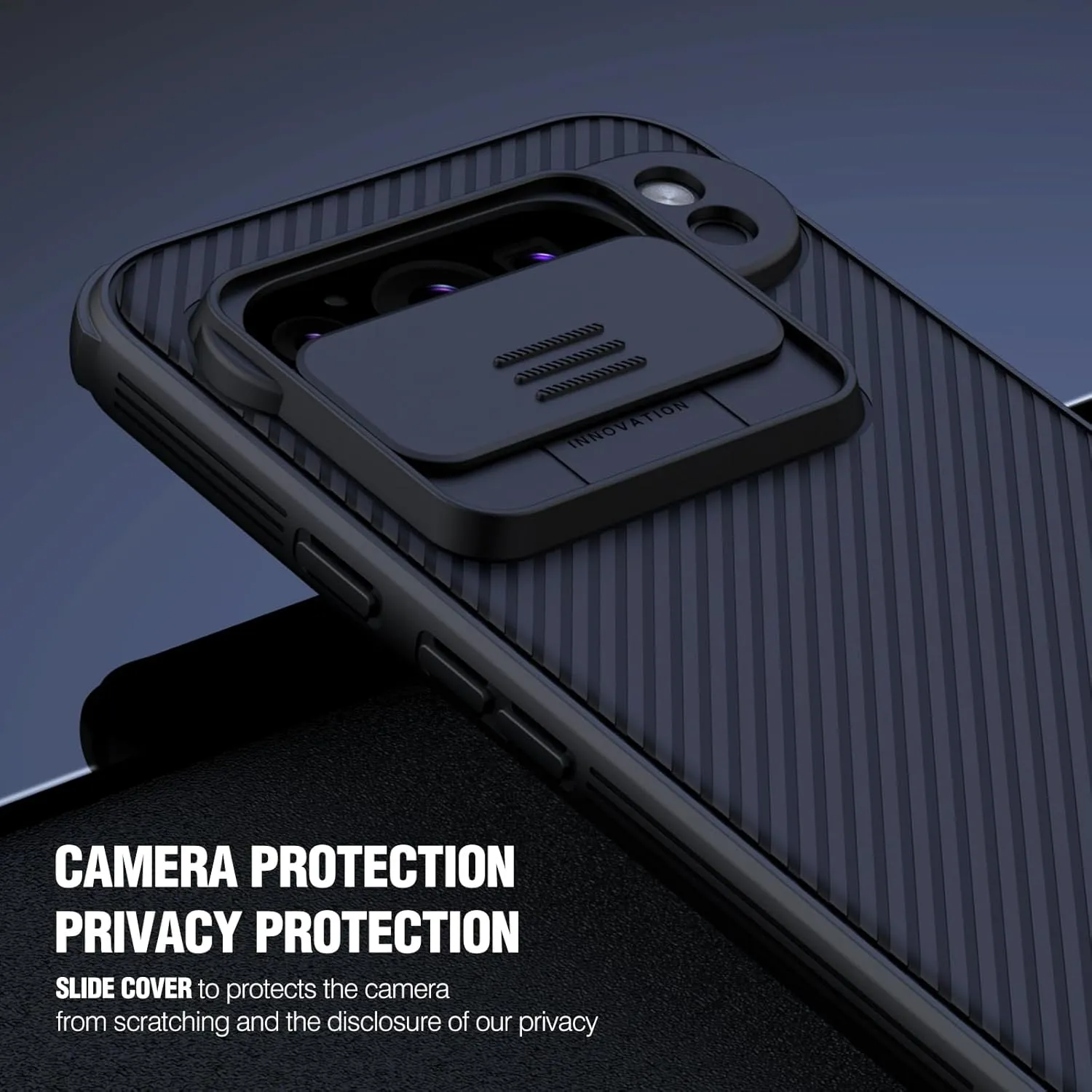 Nillkin Designed for Google Pixel 9 Pro XL Case with Slide Camera Cover, [Anti-Scratch] Hard PC & TPU Slim Shockproof Protective Phone Case for Google Pixel 9 Pro XL 6.8'' Black