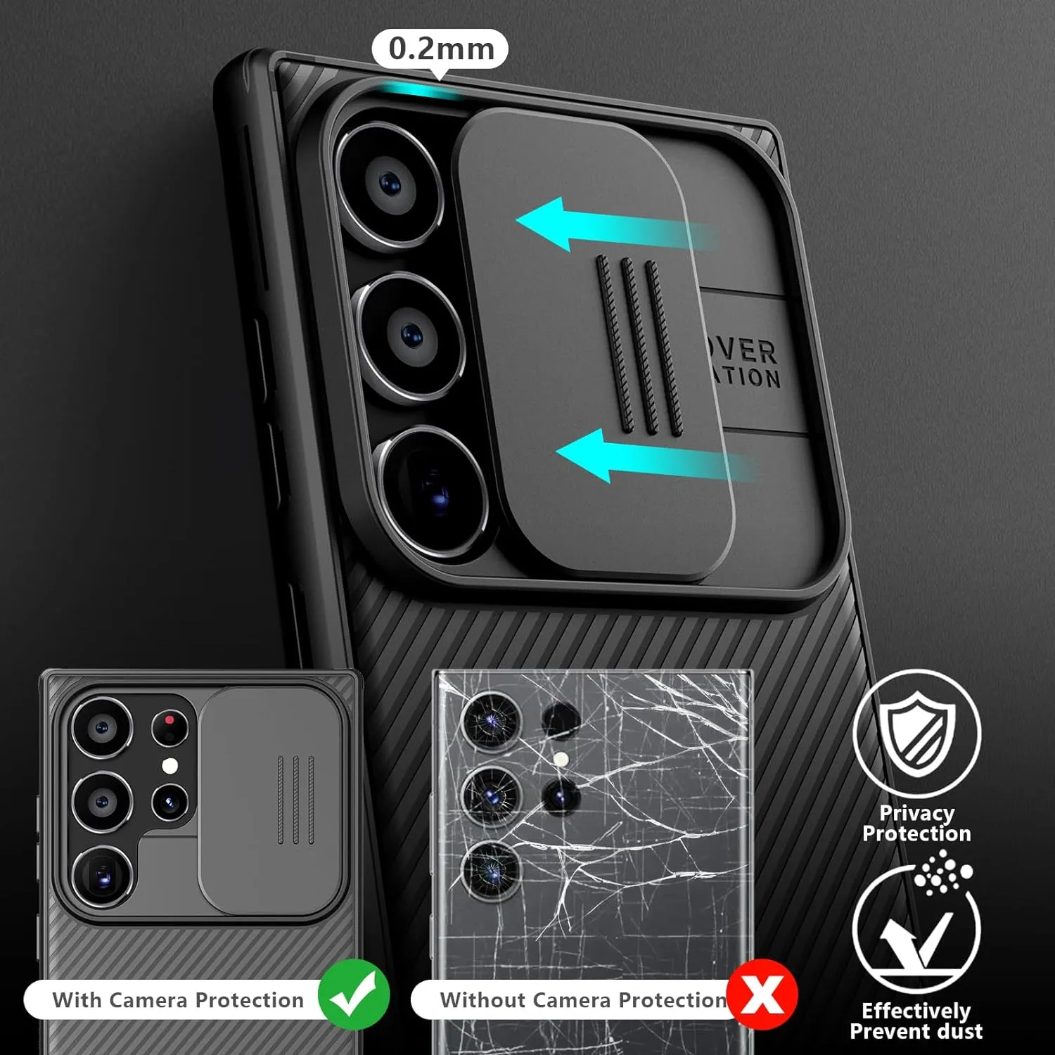 Nillkin for Samsung Galaxy S24 Ultra Case MagSafe with Slide Camera Protector, Rugged Shockproof Non Slip Magnetic Phone Case Full Camera Protection Thin Slim Case for Galaxy S24 Ultra 6.8 Inch, Green