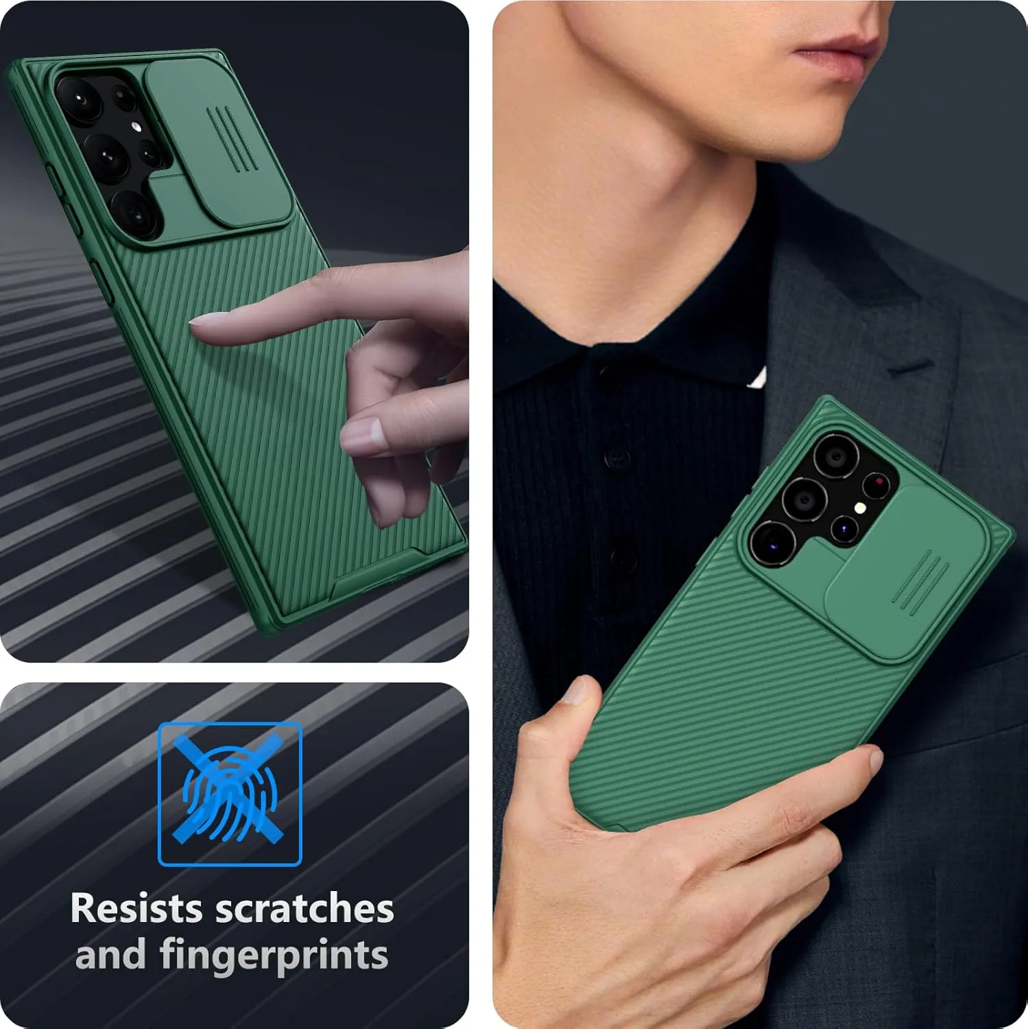 Nillkin for Samsung Galaxy S24 Ultra Case, Slide Camera Cover [Compatible with MagSafe] Military Grade Protection Shockproof Phone Case for Samsung Galaxy S24 Ultra 5G 6.8'' Green