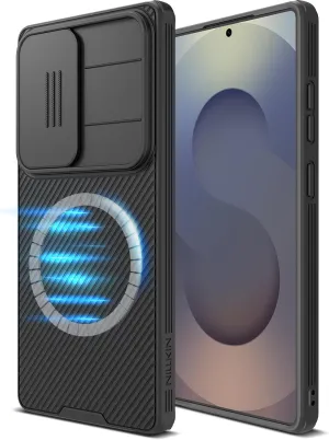 Nillkin for Samsung Galaxy S25 Ultra Magnetic Case with Camera Cover, [Magnet Accessories] Mil-Grade Shockproof Protective Hard Cover Slim Phone Case for Galaxy S25 Ultra Cases 6.9'' Black