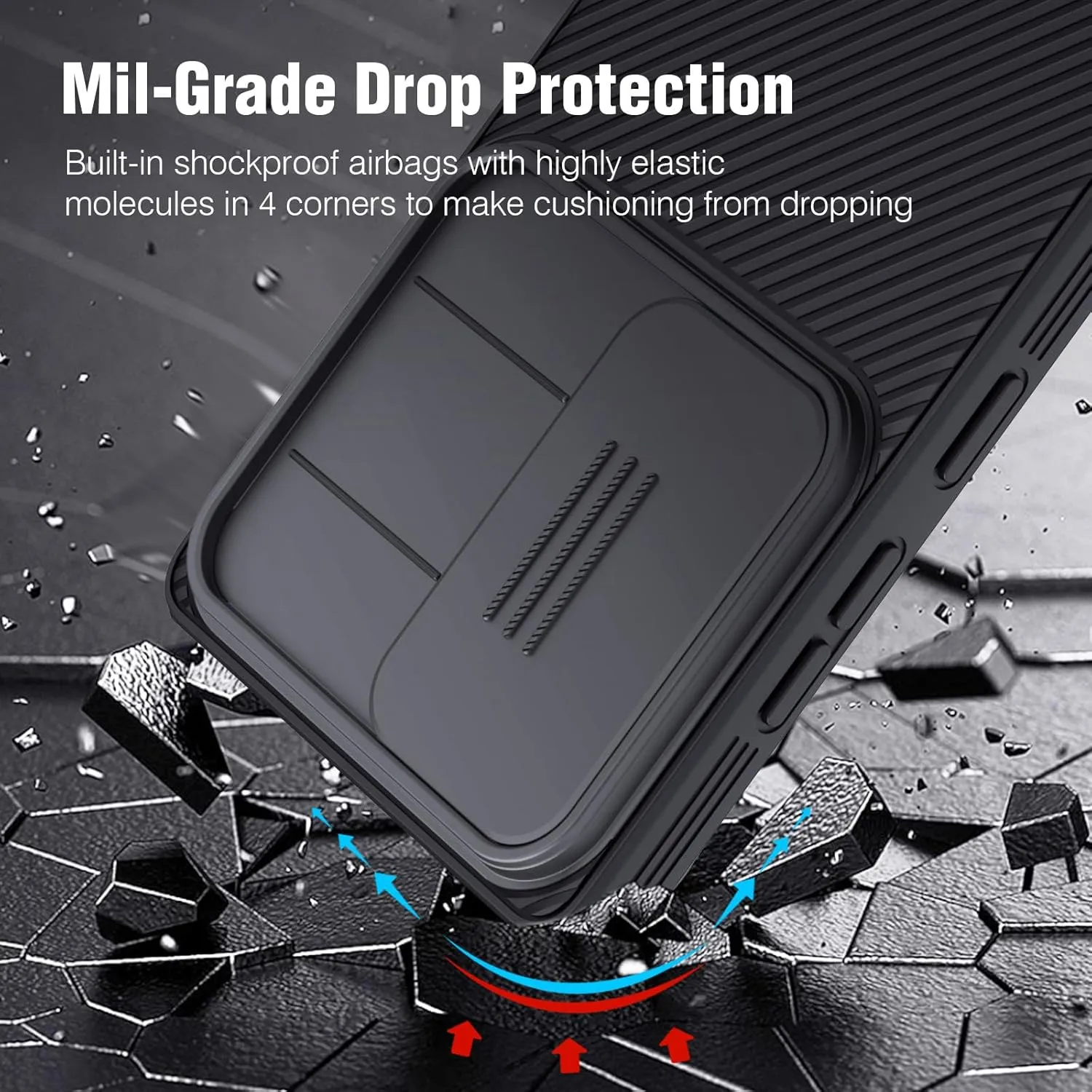 Nillkin for Samsung Galaxy S25 Ultra Magnetic Case with Camera Cover, [Magnet Accessories] Mil-Grade Shockproof Protective Hard Cover Slim Phone Case for Galaxy S25 Ultra Cases 6.9'' Black